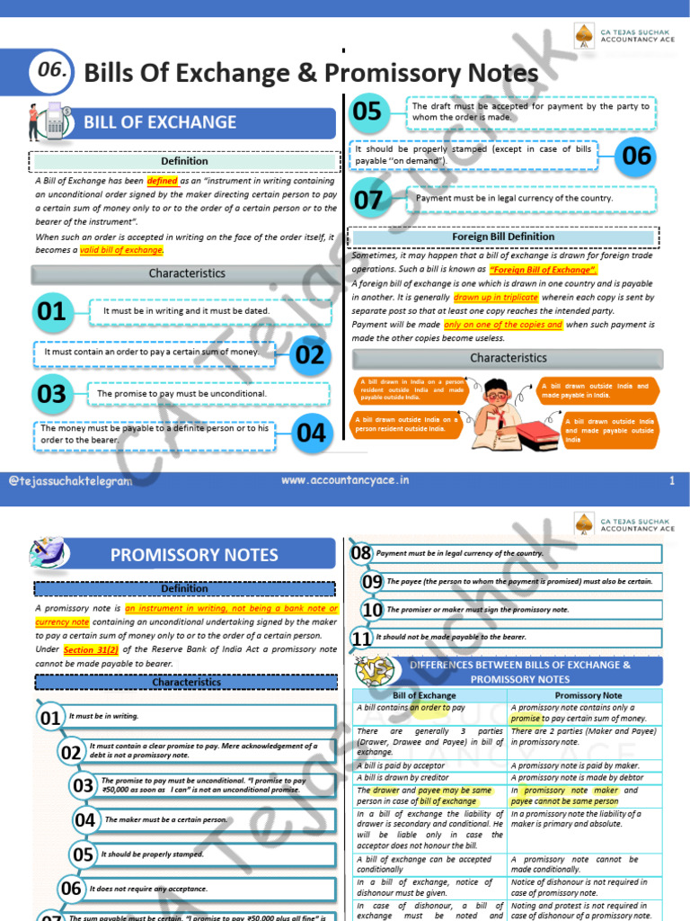 Bills of Exchange & Promissory Notes | PDF | Promissory Note ...