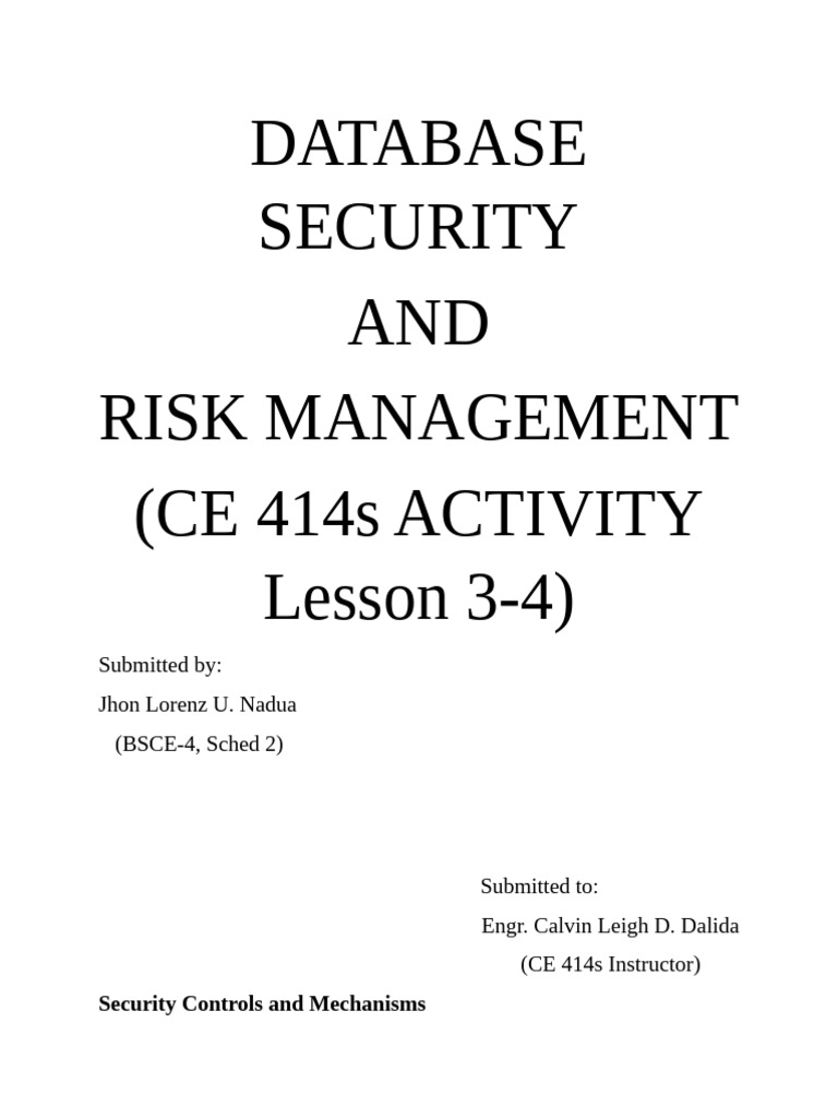 Database Security and Risk Management Guide | PDF | Information ...
