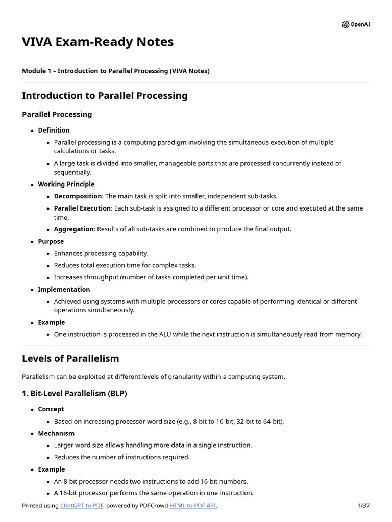 HPC VIVA Notes | PDF | Parallel Computing | Graphics Processing Unit