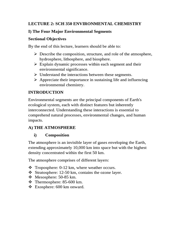 Environmental Chemistry: Key Segments Explained | PDF | Volatile ...
