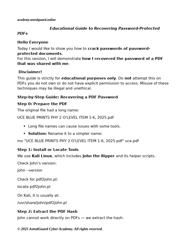 Recover PDF Passwords: Step-by-Step Guide | PDF | Password | Computer ...