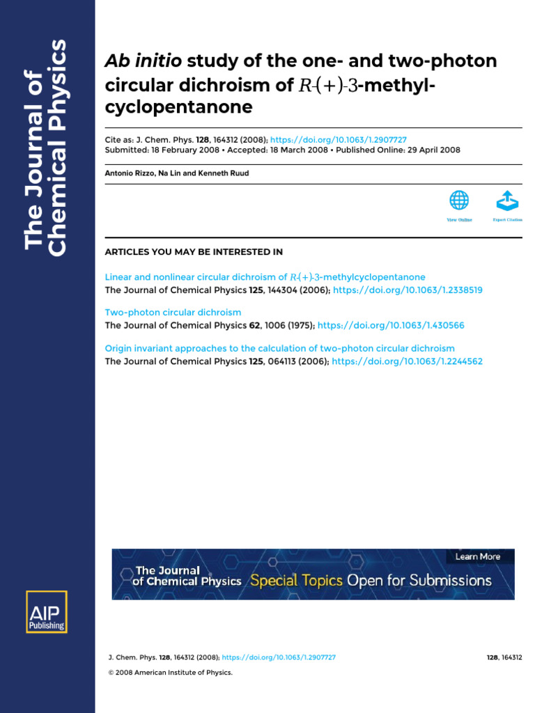 2008 - JCP - Ab Initio Study of The One - and Two-Photon Circular ...