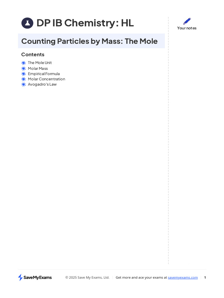 Understanding Moles and Molar Mass in Chemistry | PDF | Mole (Unit ...