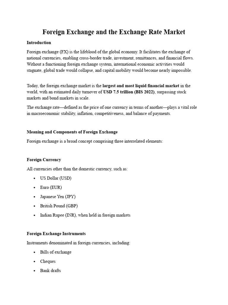 Foreign Exchange | PDF | Foreign Exchange Market | Exchange Rate