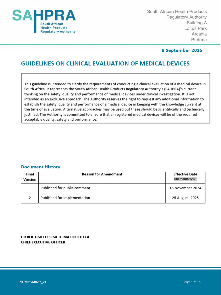 Clinical Evaluation Guidelines for Medical Devices | PDF | Medical ...