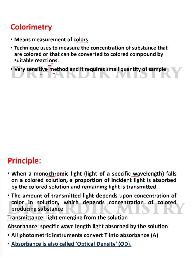 Colorimetry Notes | PDF