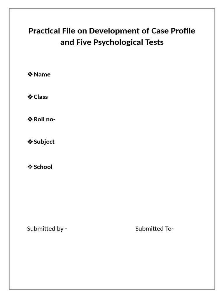 Case Profile and Psychological Tests Guide | PDF | Gratitude | Psychology