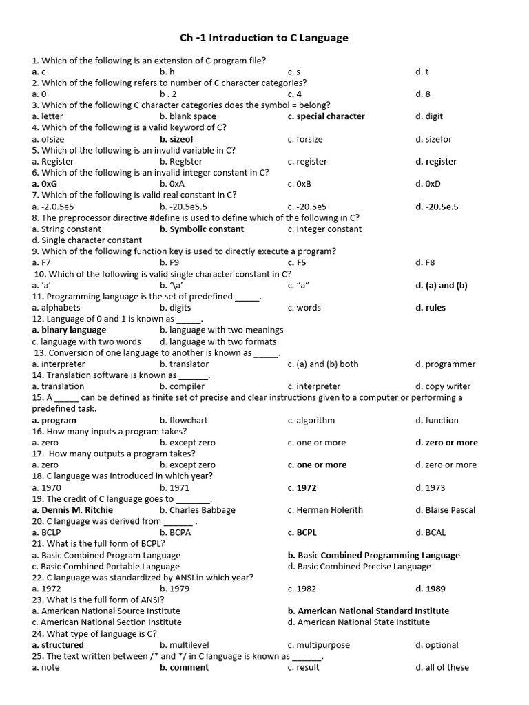Introduction to C Language Basics | PDF | C (Programming Language) | Ascii