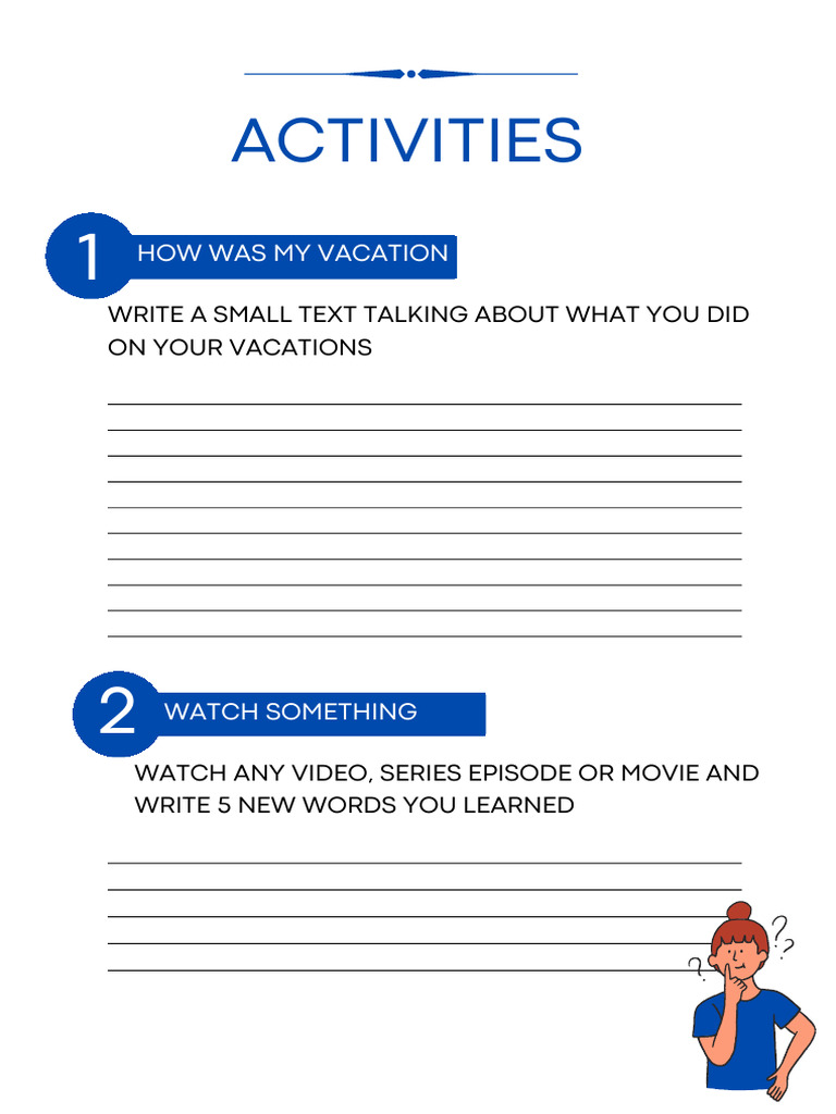 Vacation Reflections and Learning Activities | PDF