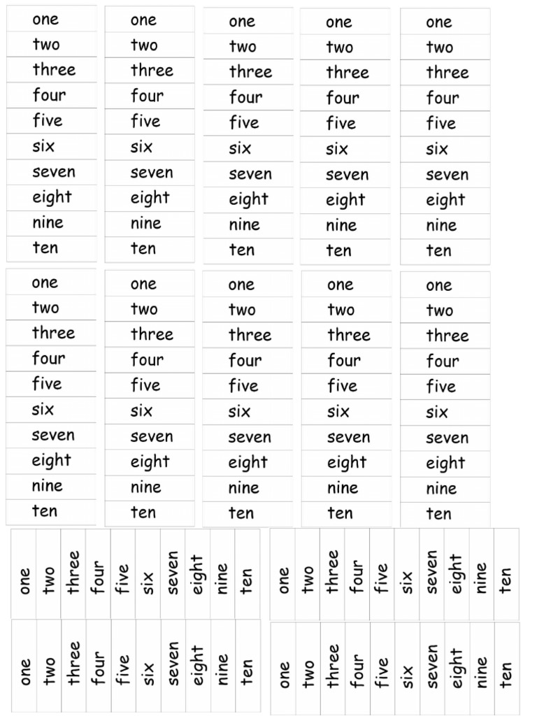 Numbers 1-10 Cutouts | PDF
