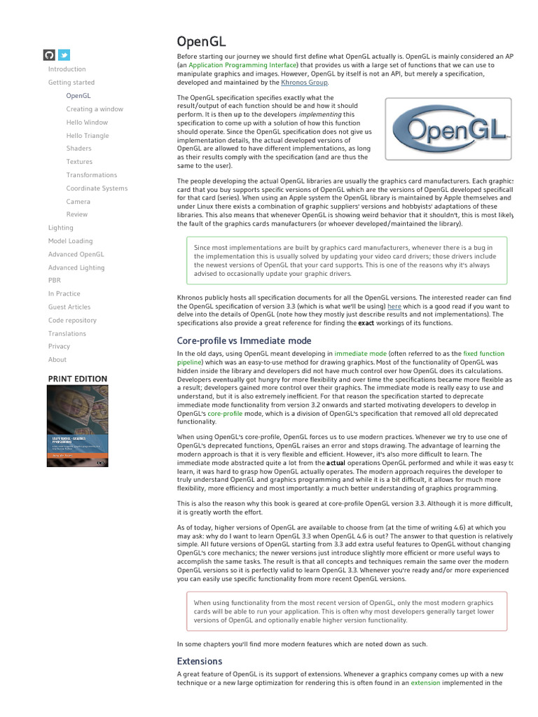 Understanding OpenGL Basics and Core Profile | PDF | Computer Graphics ...