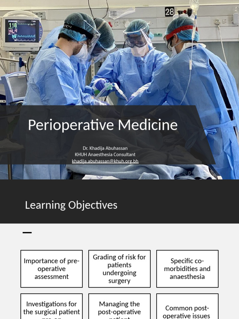 Perioperative Medicine: Risk Assessment Guide | PDF | Anesthesia ...