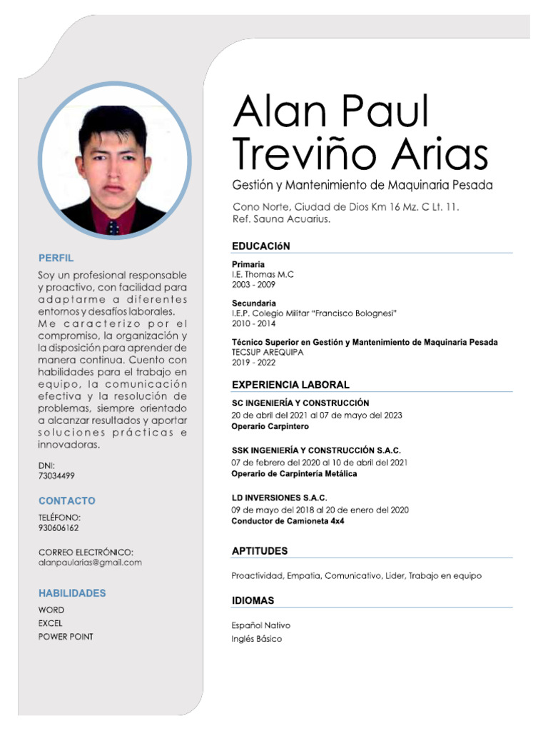 CV Alan Noviembre | PDF