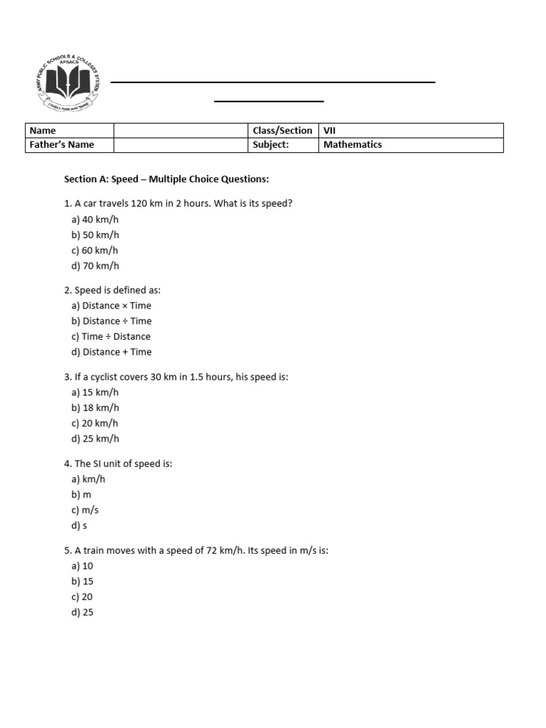 Worksheet Ex 8B & 9A VII Maths a.karim | PDF