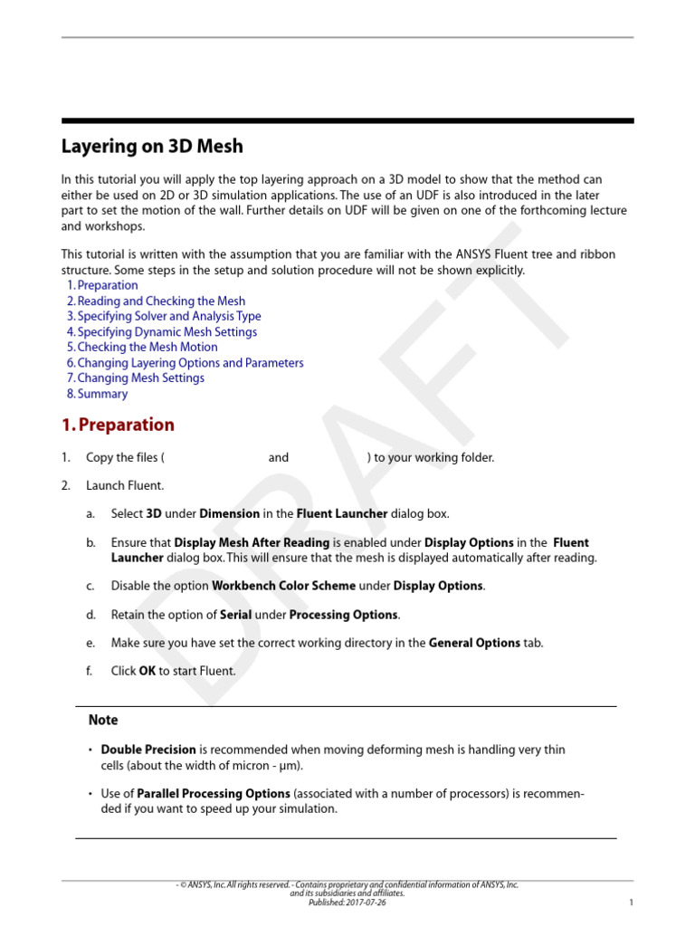 3D Mesh Layering Tutorial in ANSYS | PDF | Computing