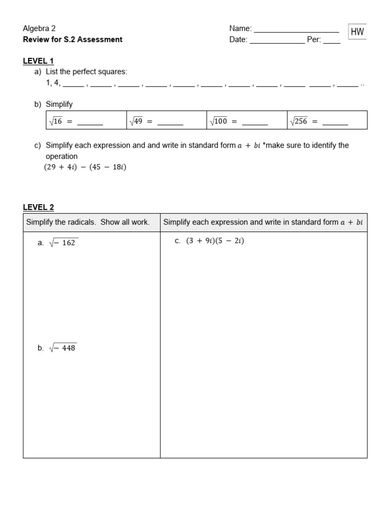 Review for S.2 HW (1) | PDF
