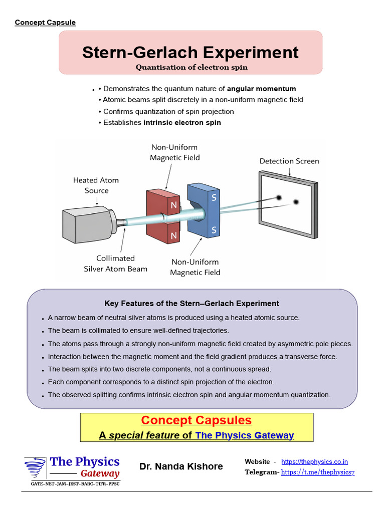 Stern Gerlach Expt. | PDF