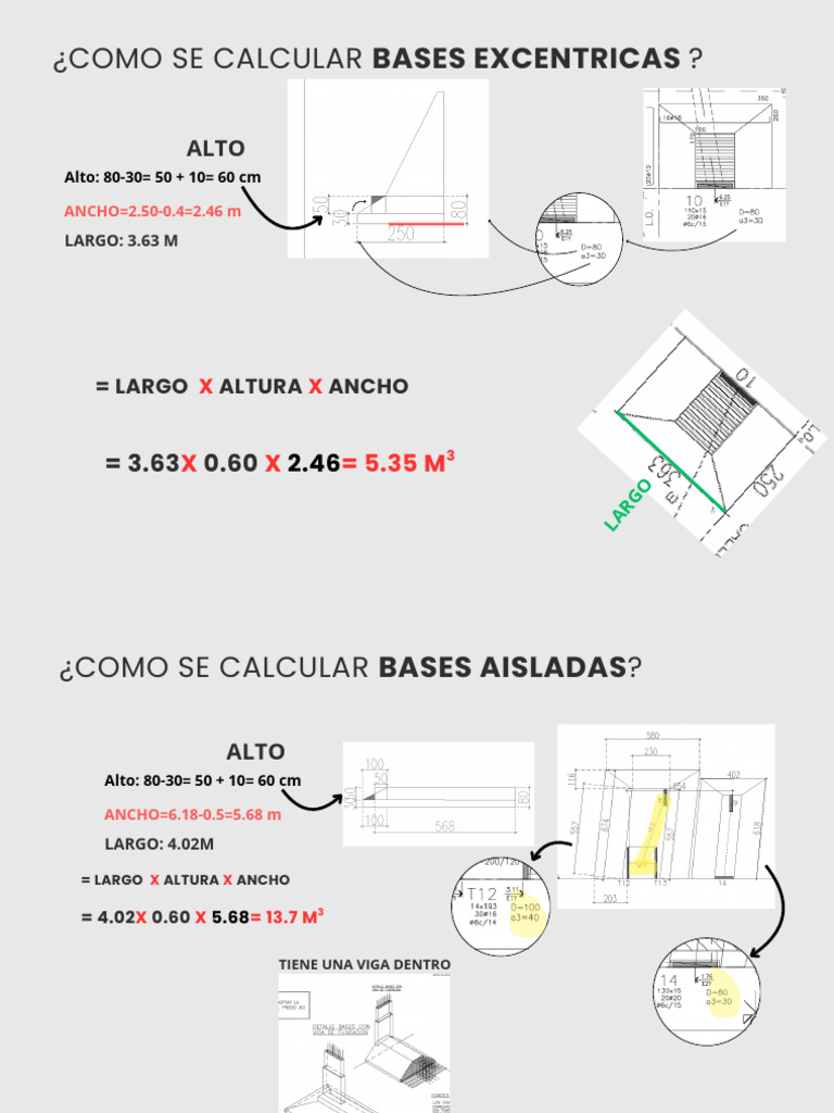 Cálculo de Bases y Fundaciones en Construcción | PDF | Ingeniería ...