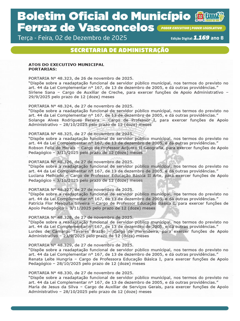 Atos do Executivo: Portarias 2025 | PDF | Orçamento governamental ...