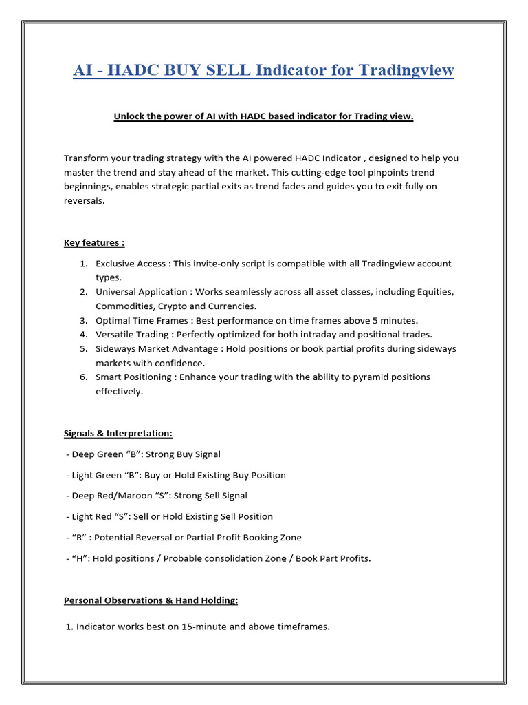 AI HADC Trading Indicator for Trends | PDF | Day Trading | Market ...