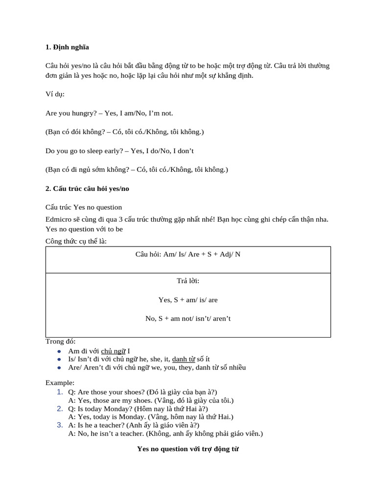 Grammar Unit 9 - Yes - No Questions | PDF