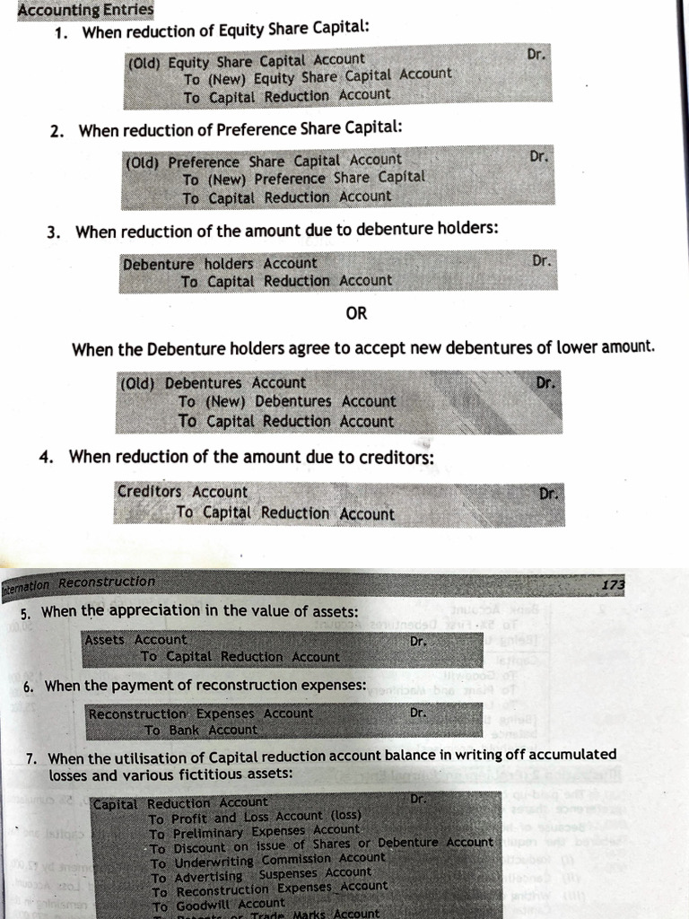Capital Reduction Methods Explained | PDF