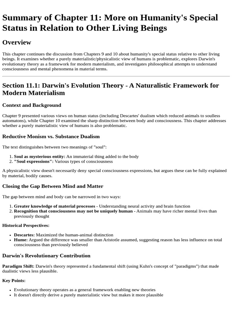 Chapter 11 Summary - MD | PDF | Consciousness | Thought