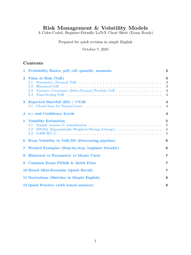 Beginner's Guide to VaR & Volatility Models | PDF | Value At Risk ...