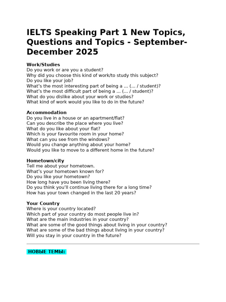 September To December IELTS Speaking Questions | PDF | Feeling | Sports