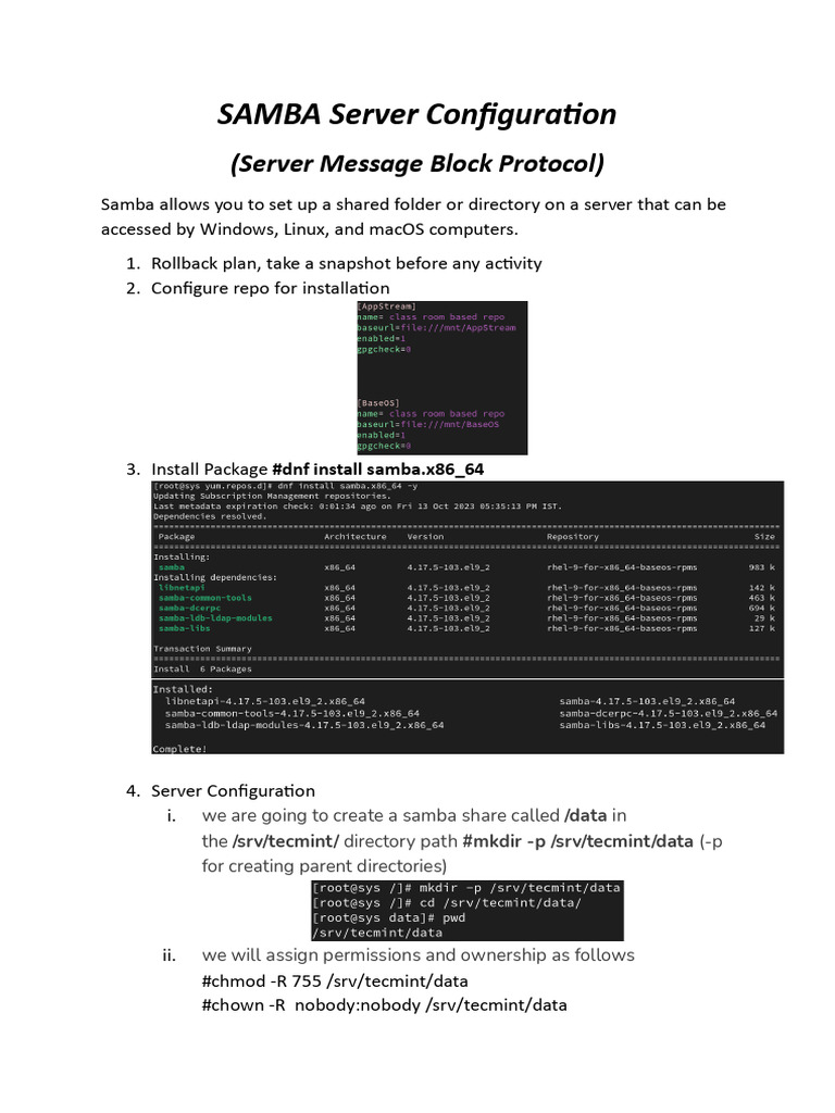 Samba Server Configuration Guide | PDF | Computer File | Information ...