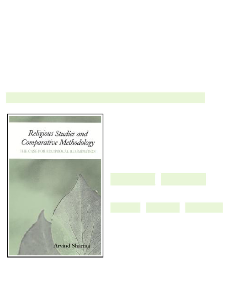 (Ebook) Religious Studies and Comparative Methodology : The Case for ...