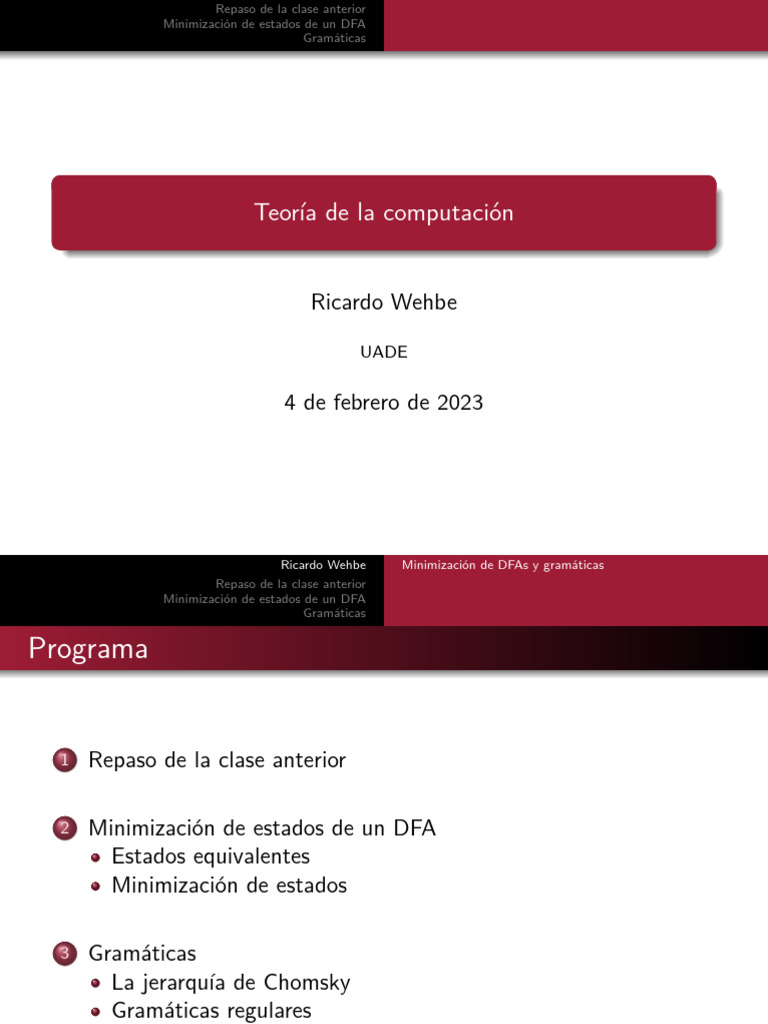 Minimización de DFAs y gramáticas | PDF | Expresión regular ...