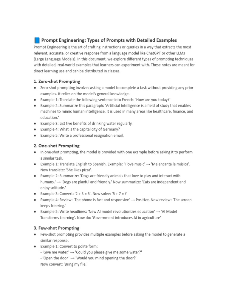 Types of Prompt Engineering Explained | PDF | Artificial Intelligence ...