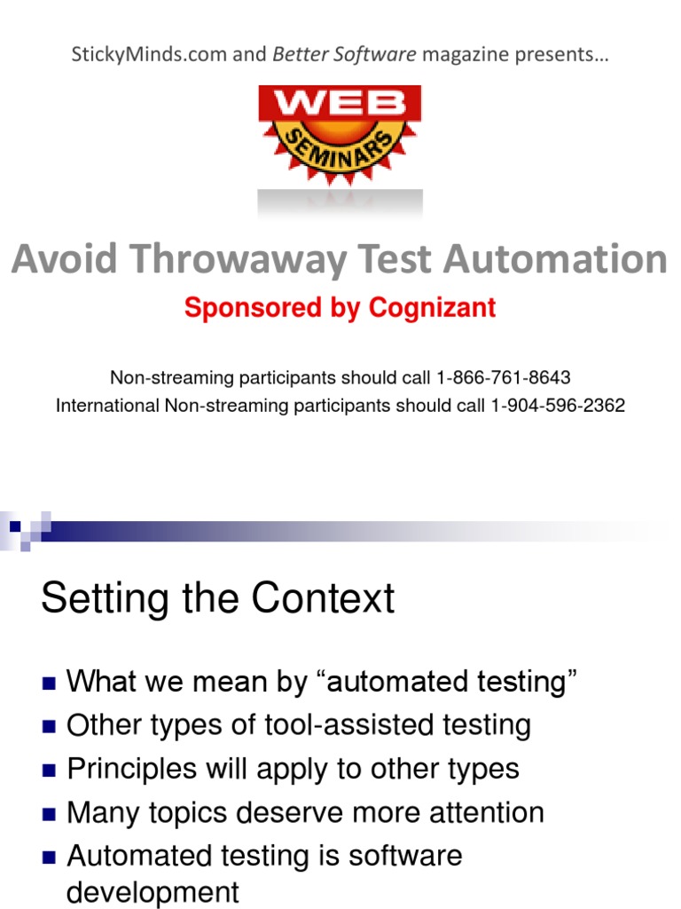 Sqe Cognizant Finalslides | PDF | Software Testing | Automation