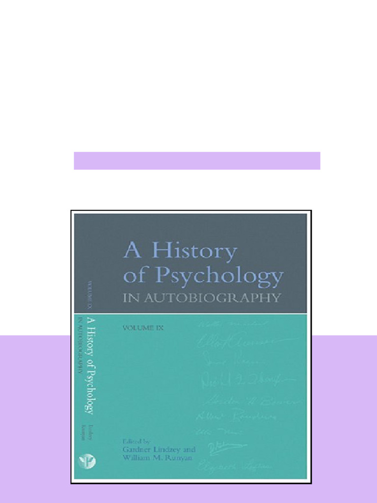 A History Of Psychology In Autobiography Vol 9 History Of Psychology In ...