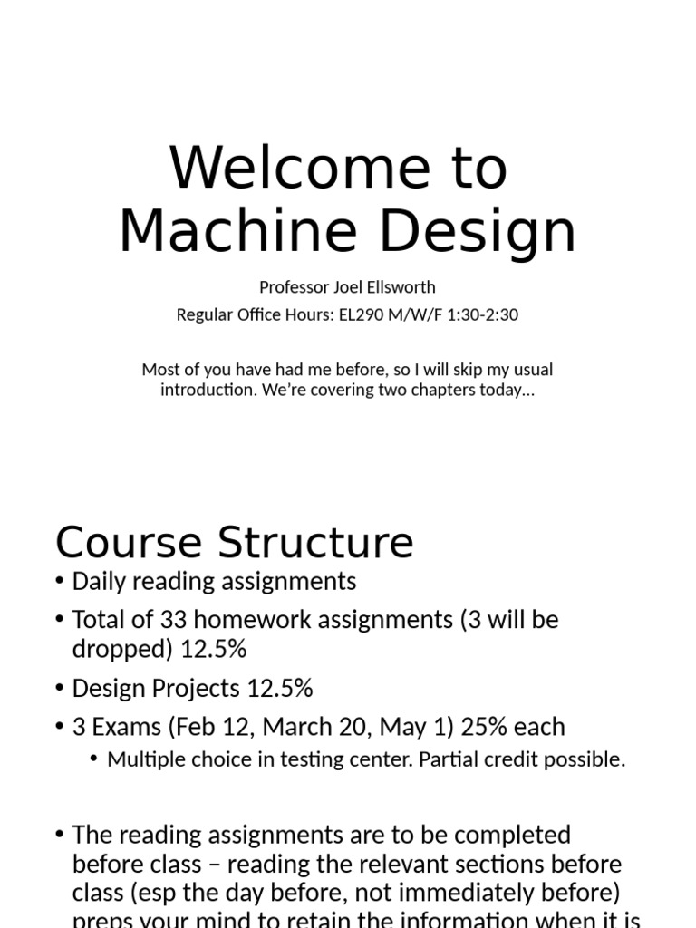 Machine Design Course Overview and Concepts | PDF | Strength Of ...