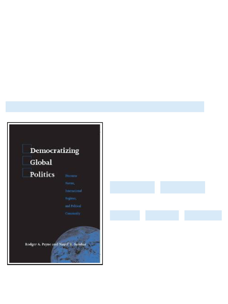 (Ebook) Democratizing Global Politics : Discourse Norms, International ...
