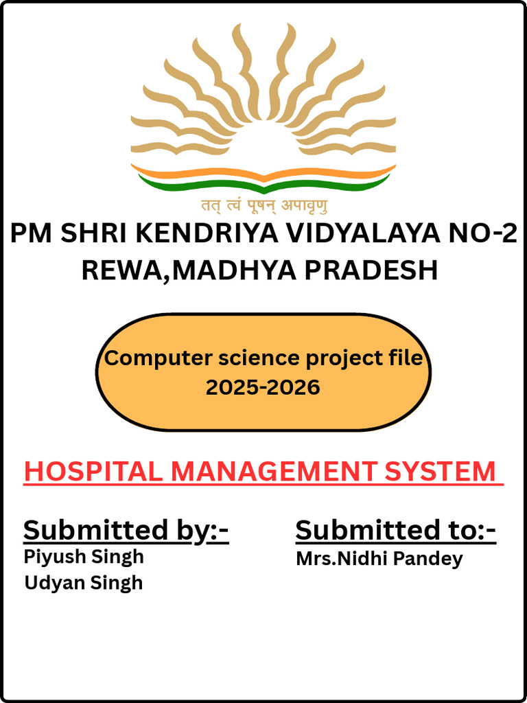 Hospital Management System Project | PDF | Databases | My Sql