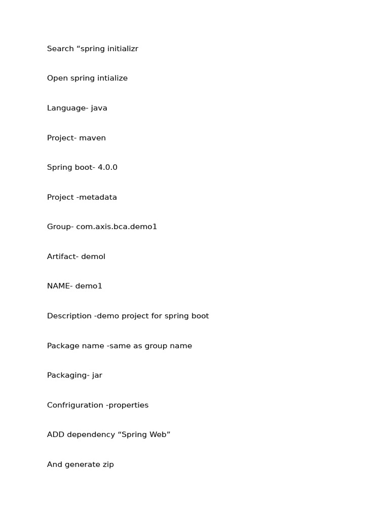 Spring Boot Project Setup Guide | PDF