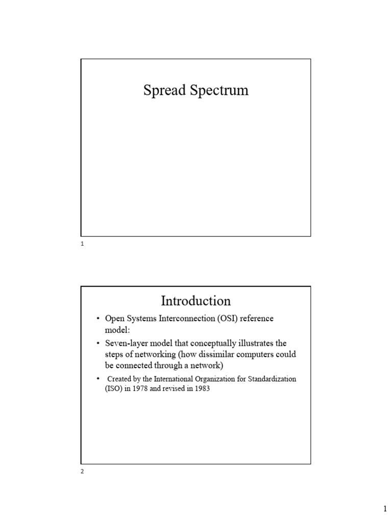 Understanding Spread Spectrum Technology | PDF | Osi Model | Electronics