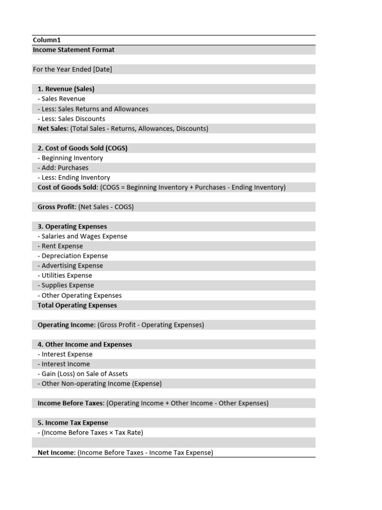 Income Statement | PDF