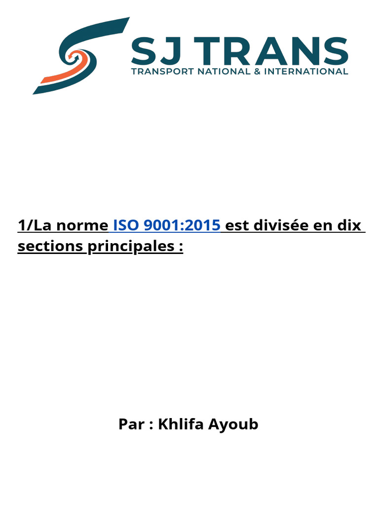 Guide complet sur la norme ISO 9001:2015 | PDF | Système de management ...