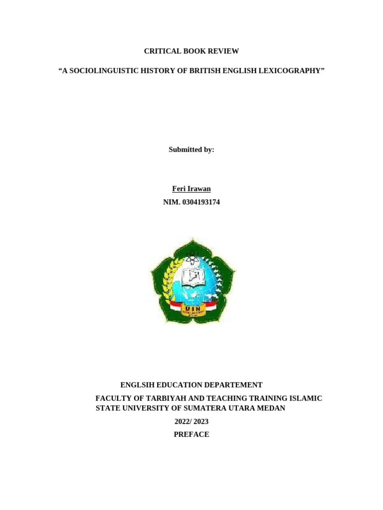 Critical Review of British English Lexicography | PDF | Dictionary ...