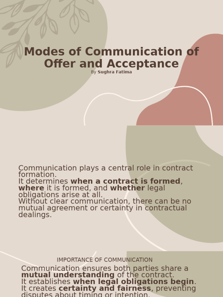 Contract Law Presentation | PDF | Offer And Acceptance | Justice