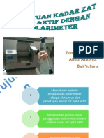 Penentuan Kadar Zat Optis Aktif Dengan Polarimeter