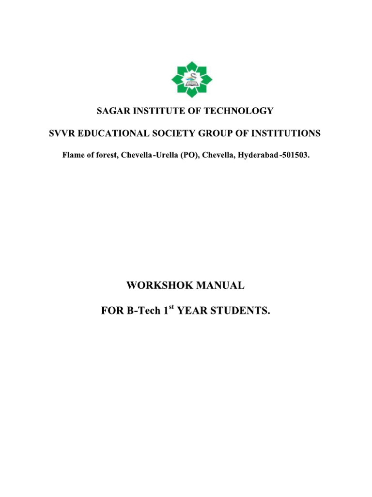 JNTU B.tech 1st Year Engineering Lab Manual Welding