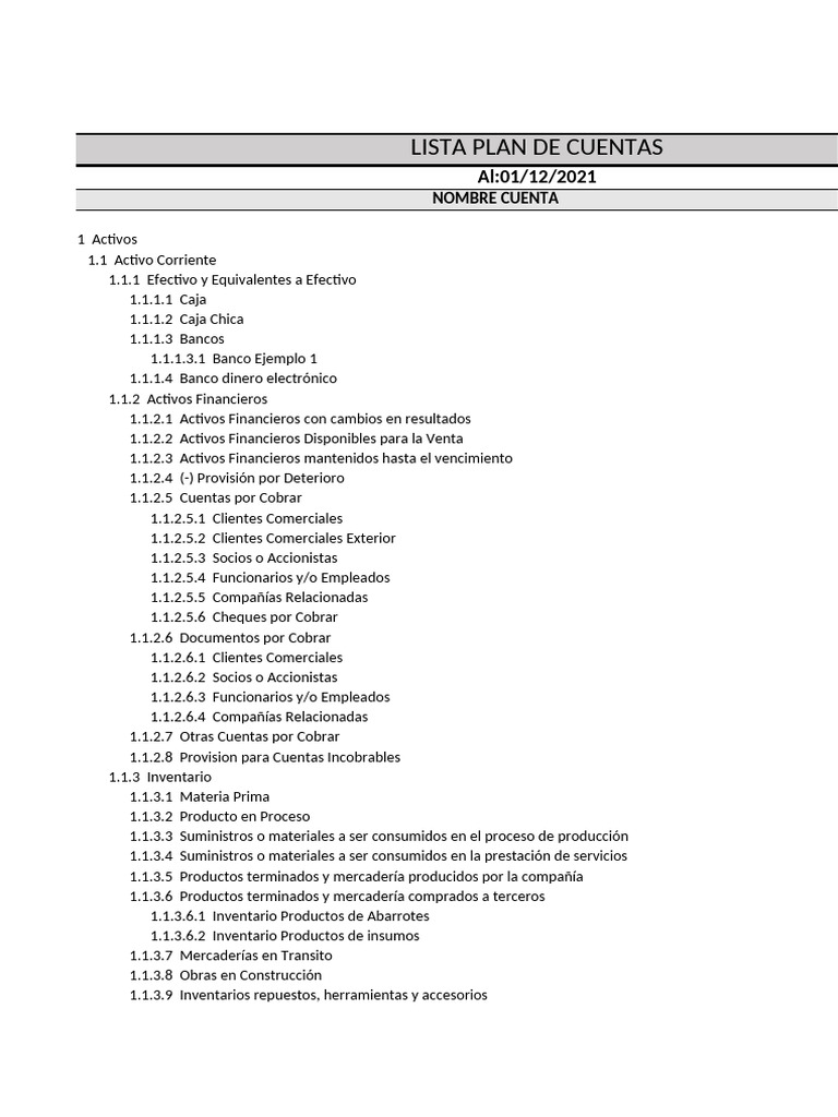 Plan de Cuentas Detallado 2021 | PDF | Economias | Sector privado