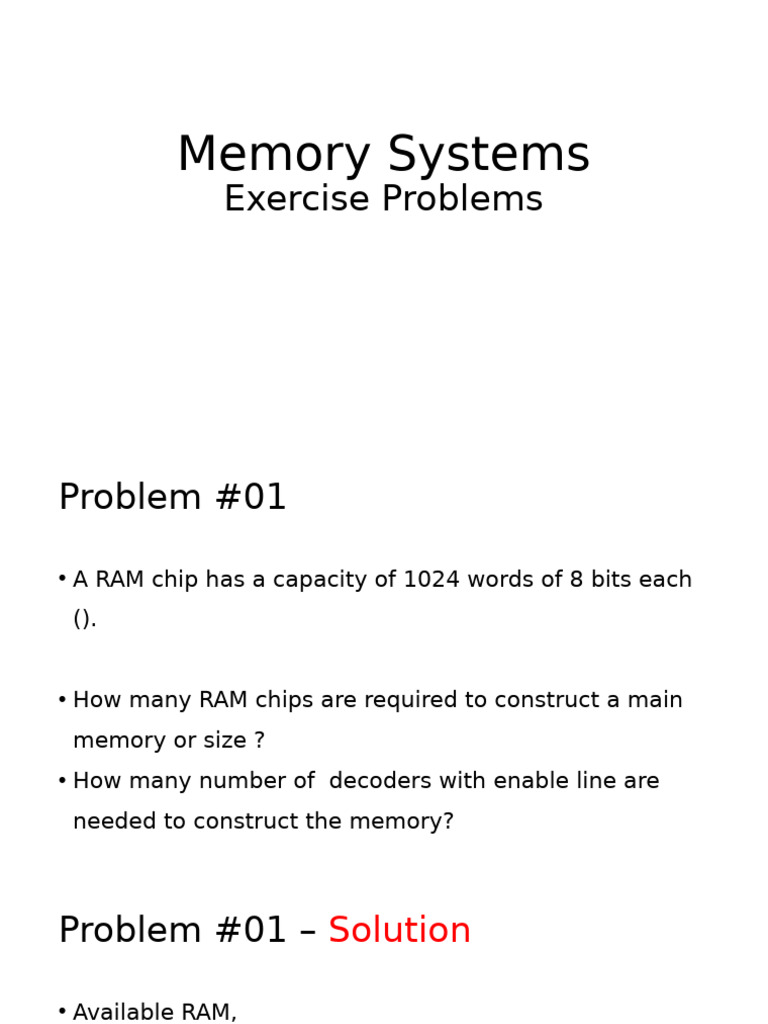 CAO - M04 - Memory - Exercise Problems | PDF | Cpu Cache | Bit