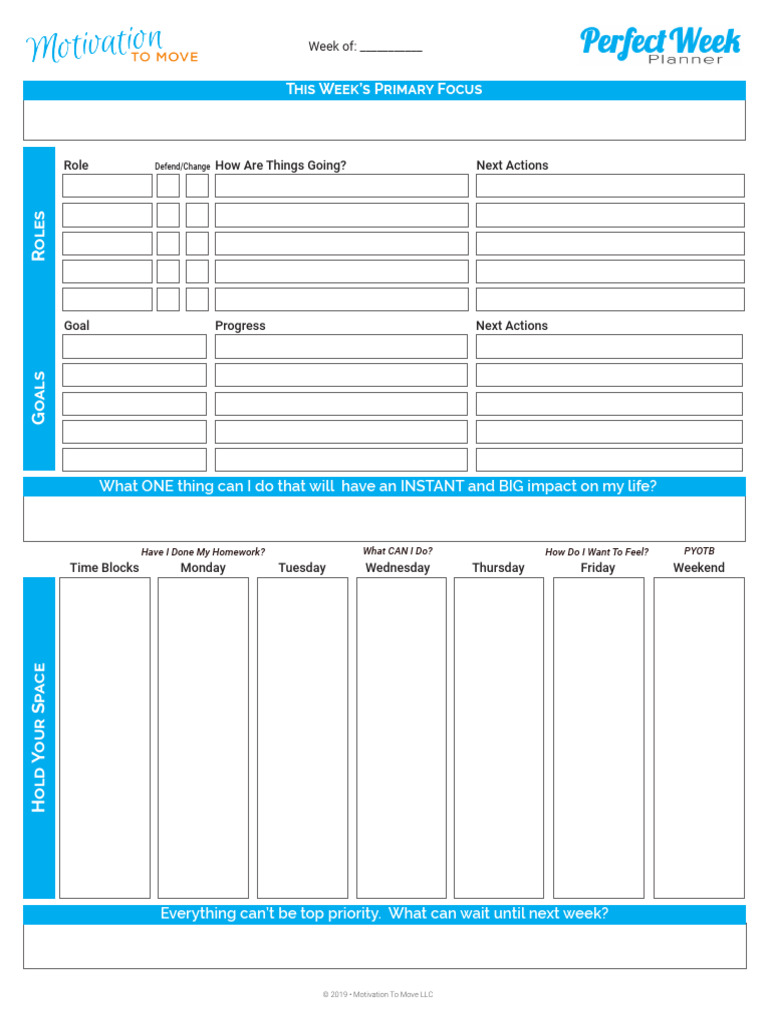 Perfect Week Planner v1 | PDF