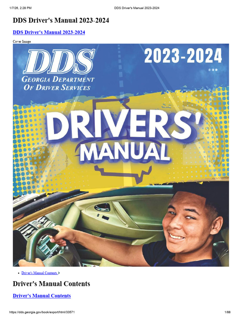 Georgia DDS Driver's Manual 2023-2024 | PDF | Driver's License ...